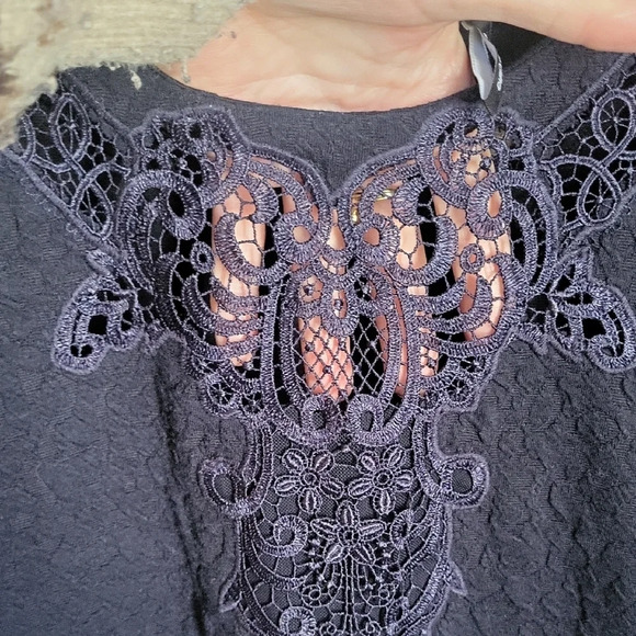 The Kooples Blue Lace Embellished Sheath Dress - Picture 3 of 6